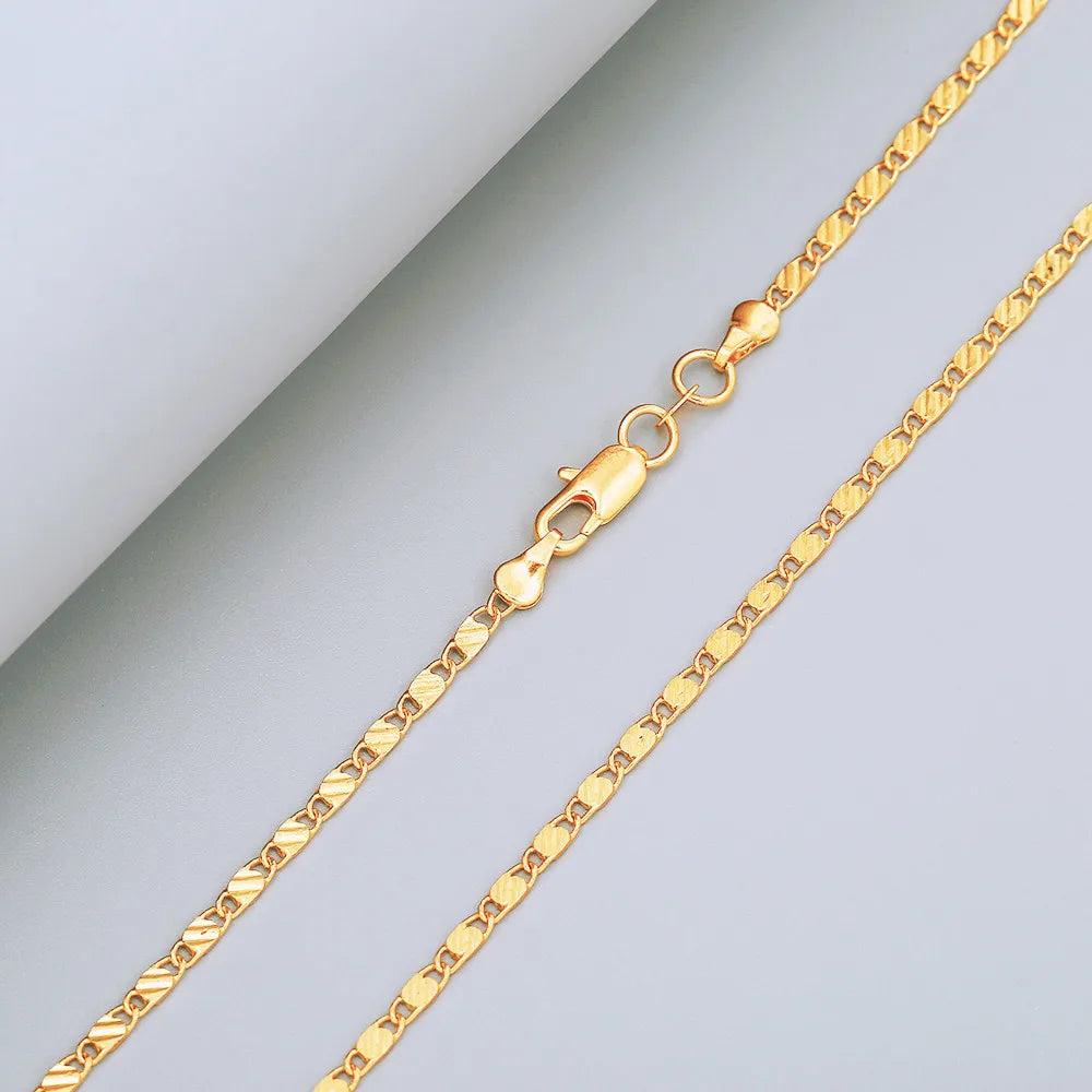 Hot 925 Sterling Silver 16/18/20/22/24/26/28/30 Inch 2mm Charm Chain Necklace For Women Man Fashion Wedding Party Jewelry
