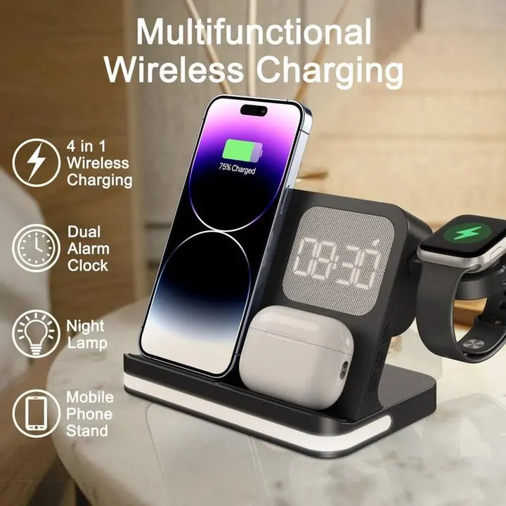 Wireless Charger Stand For iPhone 17-12 Samsung S25 S22 Ultra Fold Z Flip Galaxy Watch Active Buds Fast Charging Station Holder