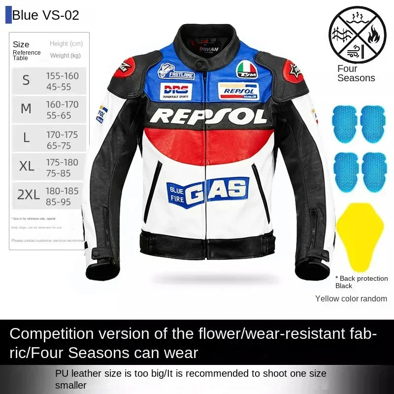 DUHAN Men's Motorcycle Jacket Motorcycle Woman PU Leather Jacket Four Seasons Commuter Anti-fall