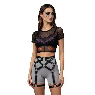 Women Fashion Thigh Garter Belt Leather Lingerie Suspenders Bondgae Leg Harness Decorative Gothic Belt Clothing Accessory