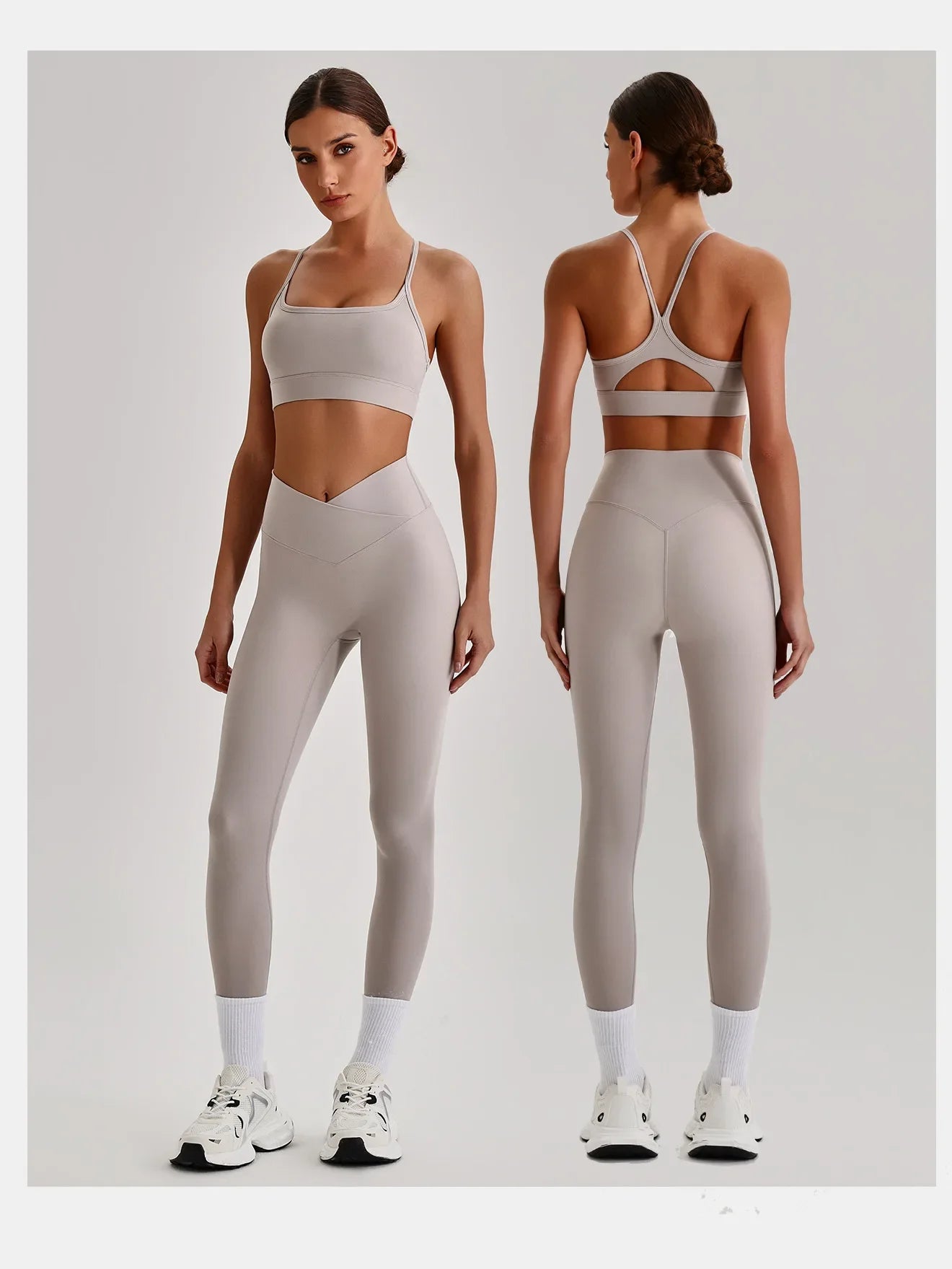 Women's Yoga Sets High Waist Tummy Control Leggings Push Up Sportswear Gym Workout Outfits Sports Fitness Clothes Hot Sale New