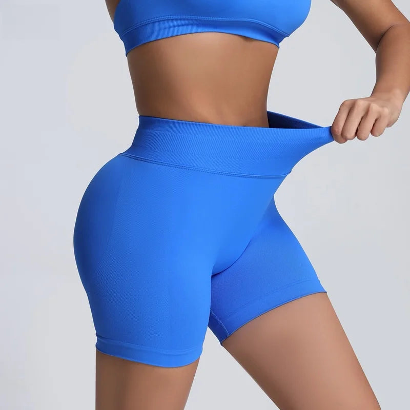 HISTELLO Gym Shorts Women Sports Shorts Scrunch Booty Fitness Biker Short Workout Yoga Leggings Running Gym Seamless Leggings
