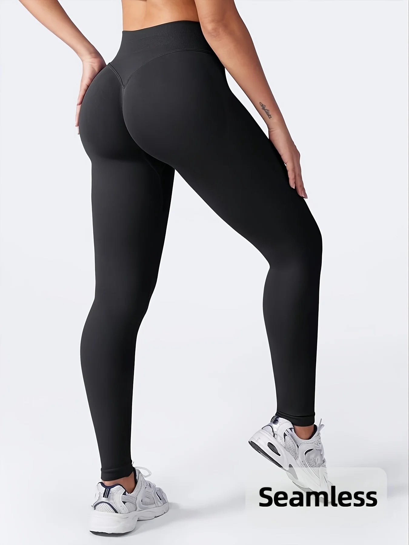 Women's High Waisted Seamless Workout Leggings Butt Lifting Gym Yoga Pants Booty Scrunch Vital Tummy Control Ruched Tights Four
