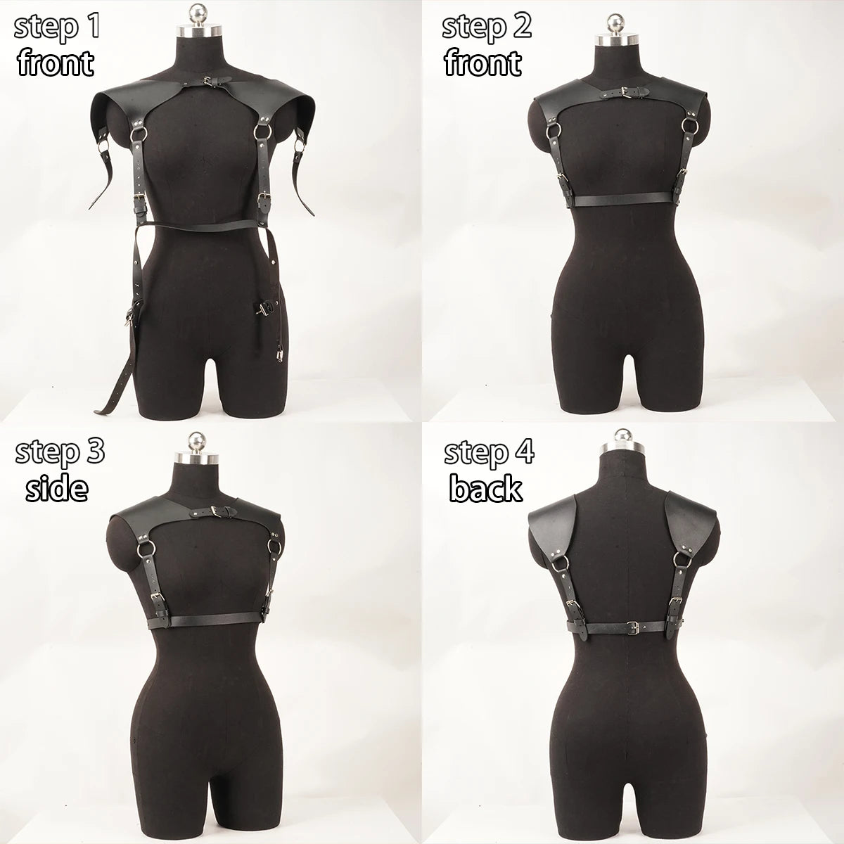 Women Fashion Belt PU Leather Body Shoulder Armor Chest HarnessSword Belt Shoulder Strap Harness Women Clothing Open Cage Bra