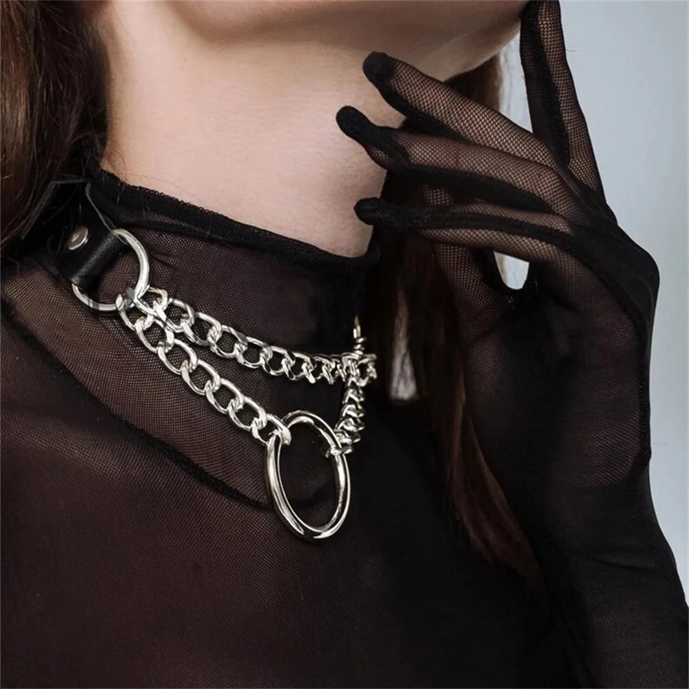 Sexy Bondage Lingerie Sexy Leather Collar Harness Woman Erotic Leather Neck Harness Fetish Wear Women Neck Accessorie