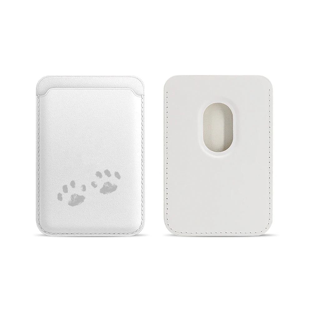 Cute Paw Bean Leather Card Wallet Cover Phone Card Holder Magnetic Case Suitable For all iPhone for Magsafe Card  Phone Back Bag