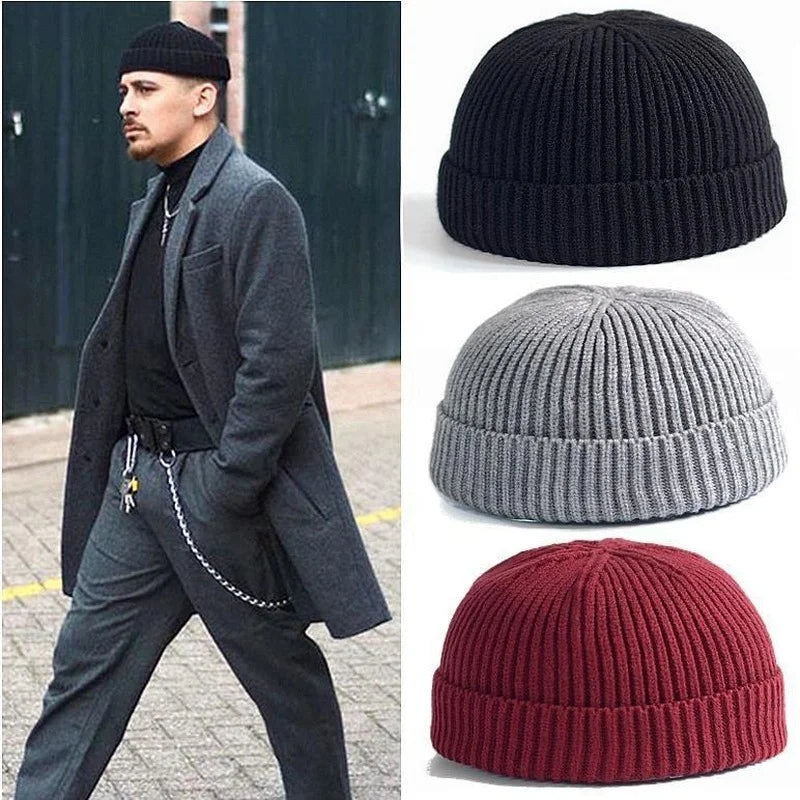 Neue Beanie Strickmütze Damen Herren Skullcap Solide Winter Warme Weiche Baggy Melonenmütze Skullies Beanies Elastische Hip Hop Mütze Casual Cap
