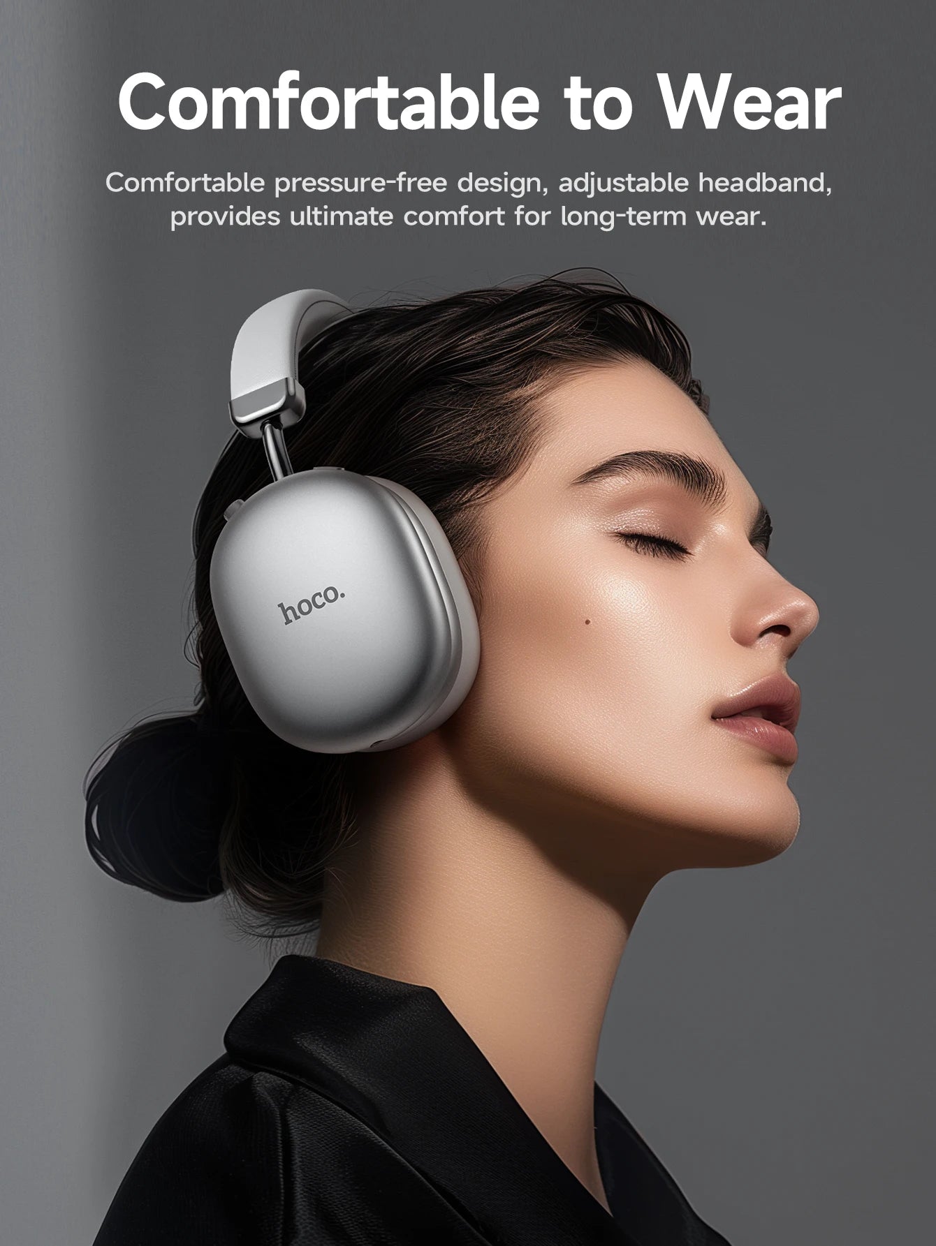 HOCO W35 Max ANC Noise Reduction Bluetooth Headphones Volume Control Over Ear Wireless Headsets 90H Use Time Earphones Universal