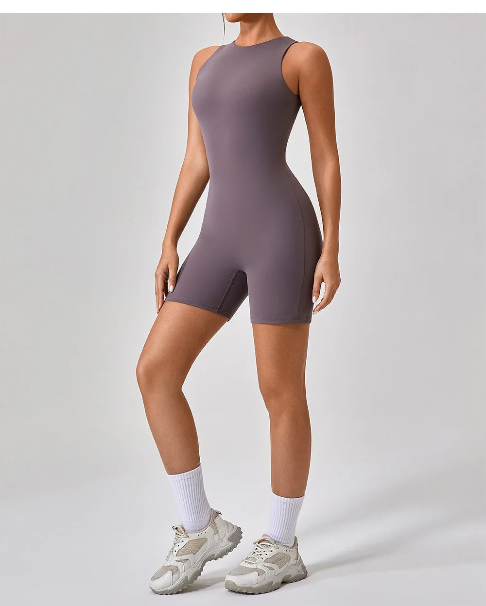 SOISOU One Piece Jumpsuit Women Sleeveless Back Zipper Sportswear Woman Gym Yoga Sport Sets Nylon Fitness Sets Women Tracksuit