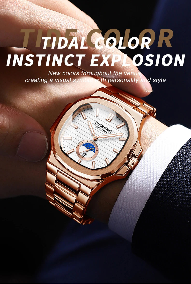 BINBOND New Casual Business Clock Men Luxury Quartz Watch Luminous Waterproof Date Fashion Quartz Wrist watches Relógio Homem