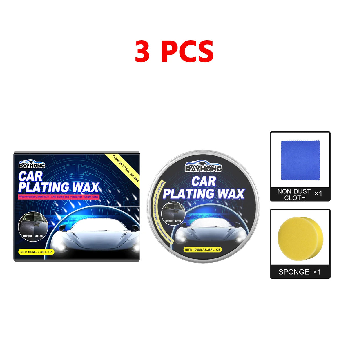 Car Nano Ceramic Coating Wax All-in-One Car Polish Scratch Removal Hydrophobic Sealant for Deep Gloss & Long Lasting Protection