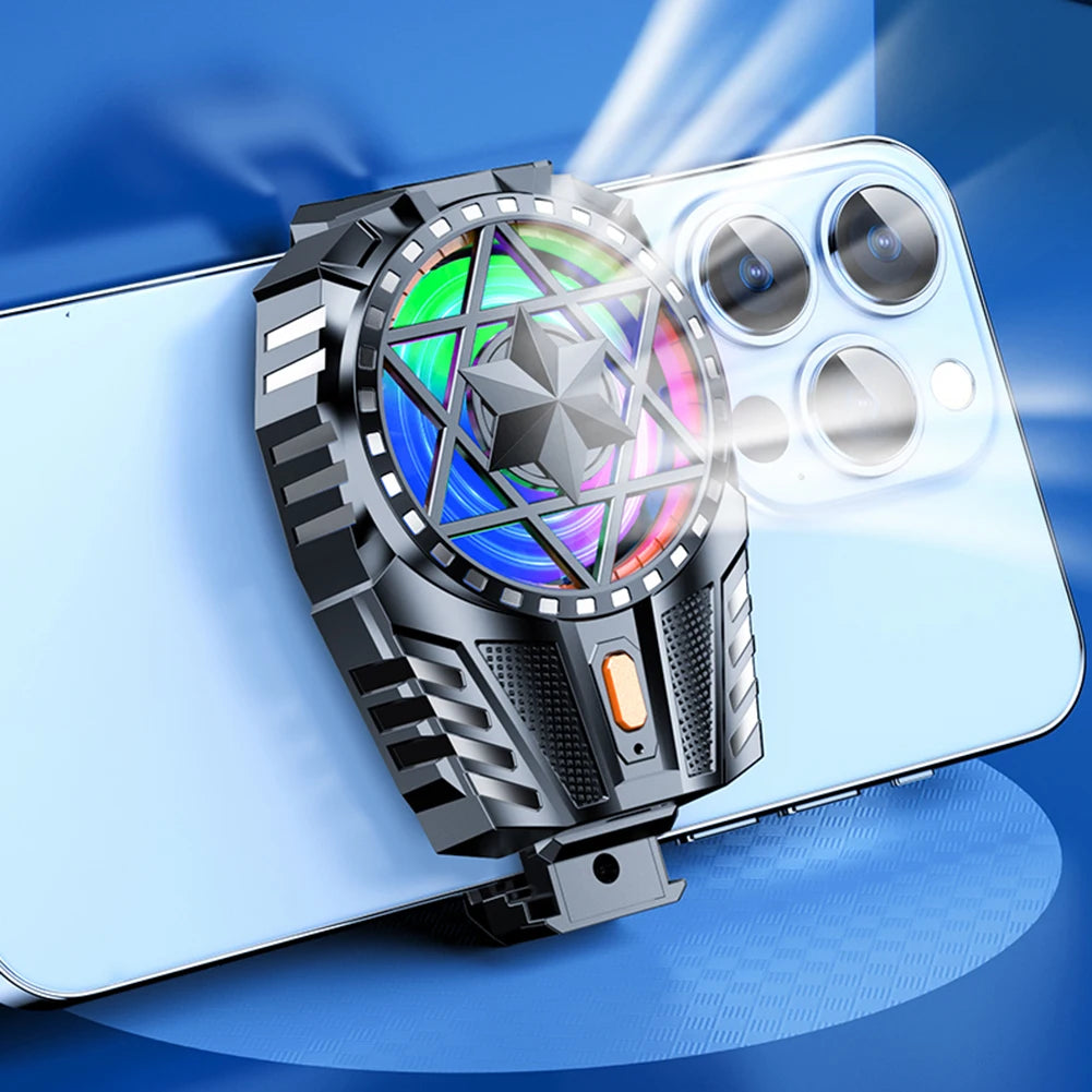 Mobile Phone Radiator Rechargeable Mobile Phone Game Cooler 3 Speed Adjustable Back-Clip Fan Radiator for Phone Tablet Phablet
