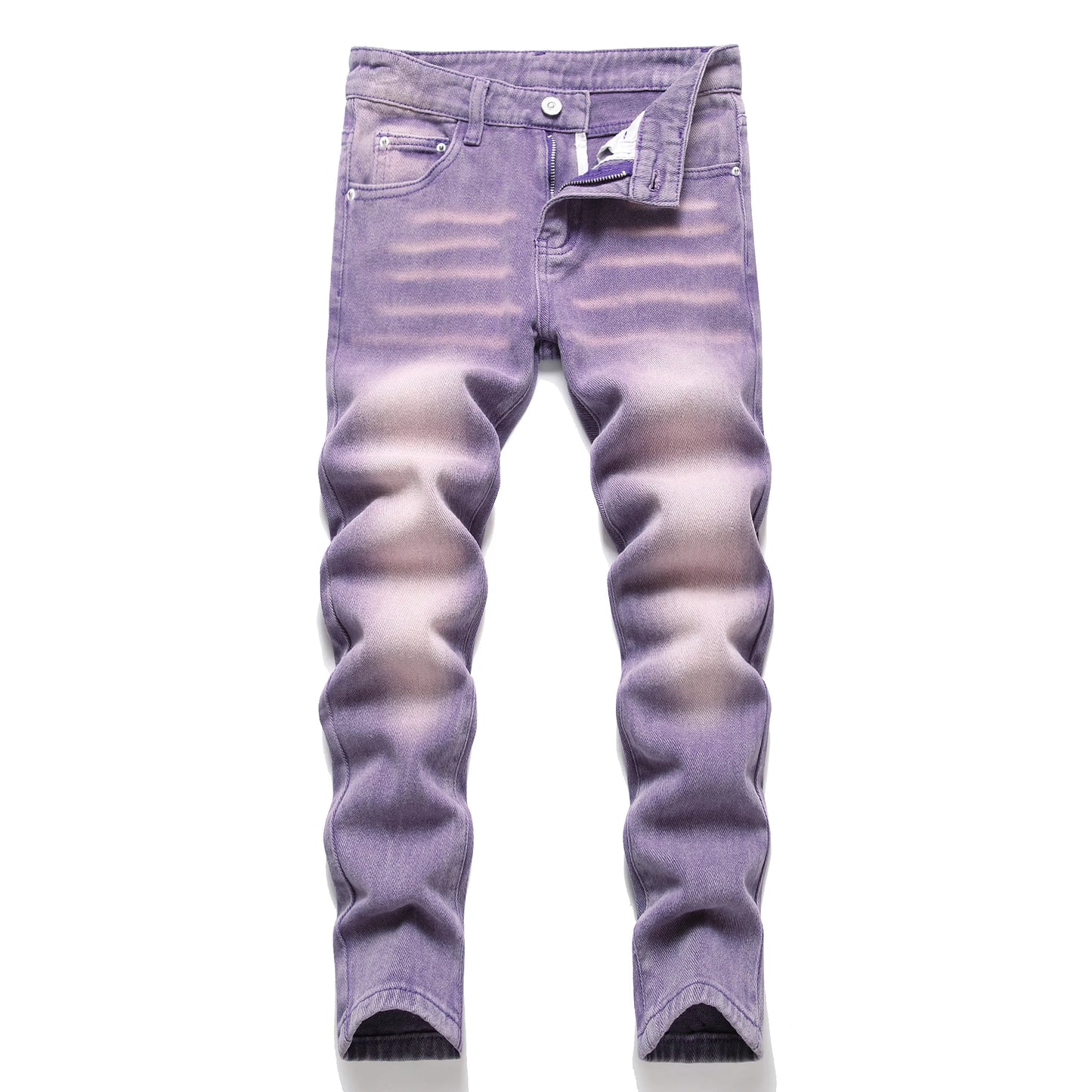 Boys' Cartoon Straight-leg Ripped Jeans Children Washed Non-stretch Denim Trousers Big Kids Casual Pants