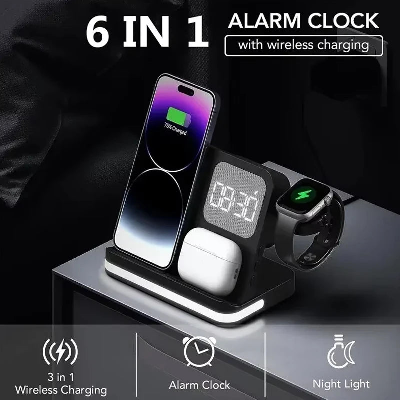 Wireless Charger Stand For iPhone 17-12 Samsung S25 S22 Ultra Fold Z Flip Galaxy Watch Active Buds Fast Charging Station Holder