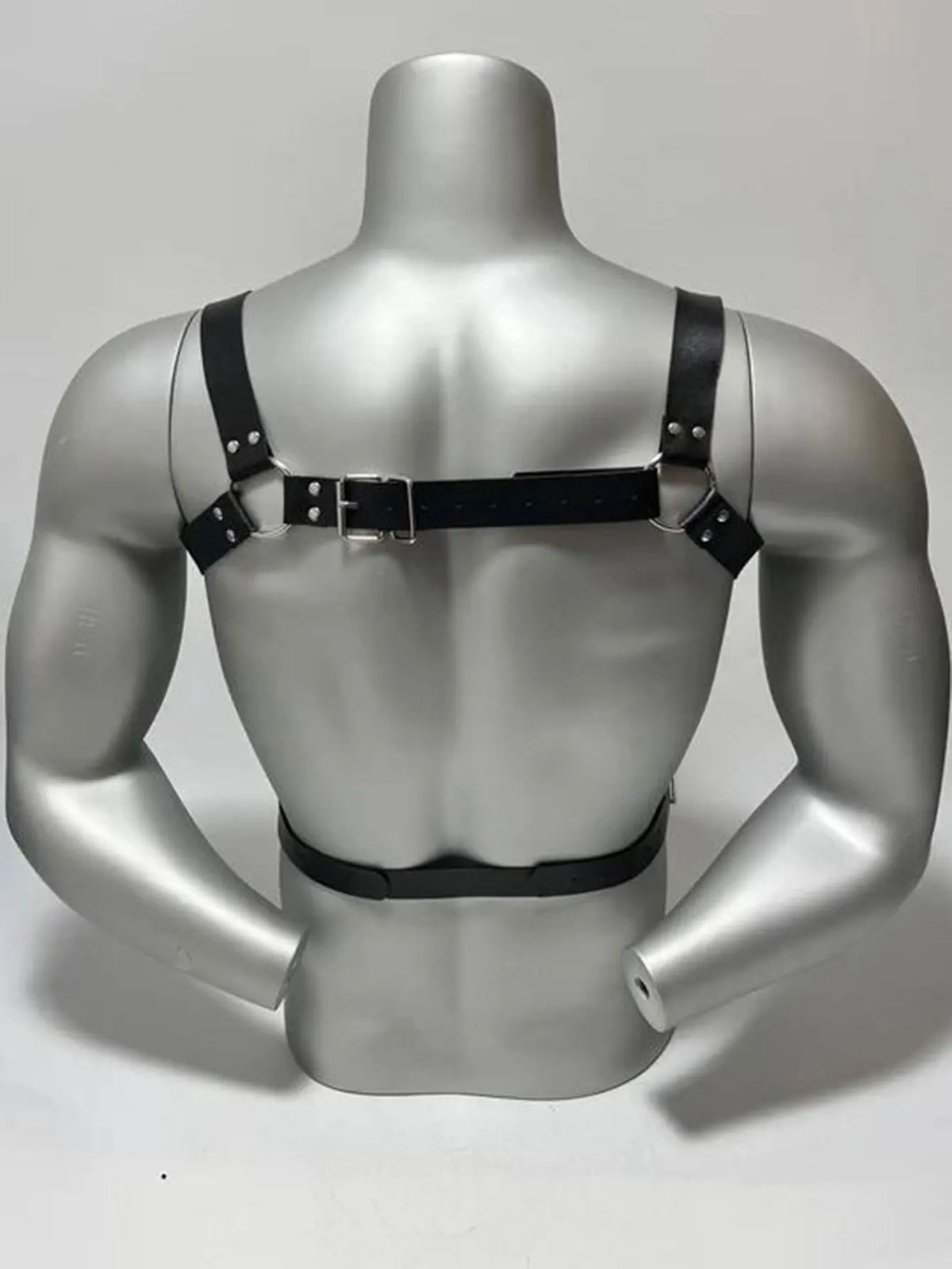 Men's Fashion Chic PU Leather Belt with Rivet Embellishment, Goth Punk Style Adjustable Chest Strap, Strap, Party Dressing