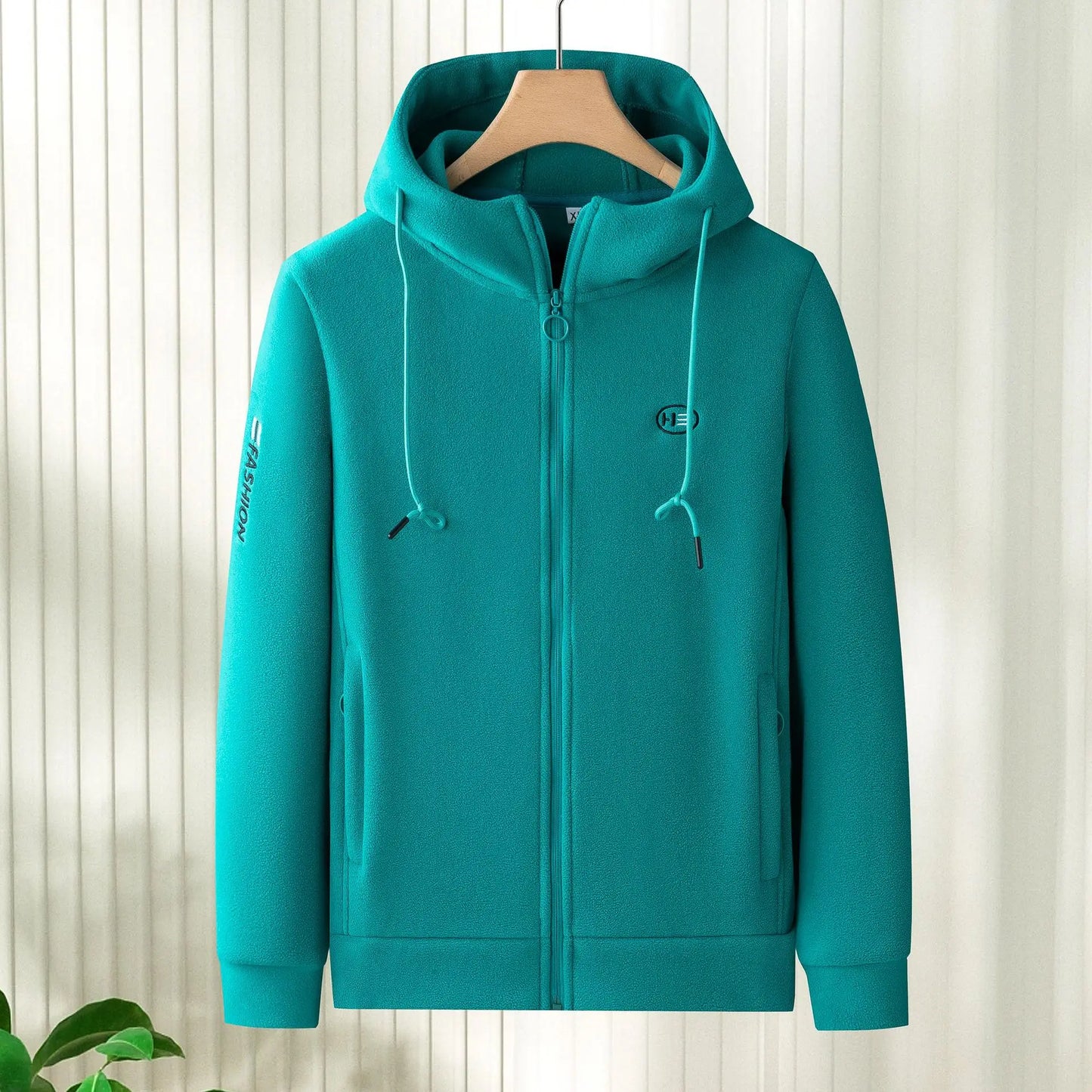 Women Casual Hoodies Printed Letters Warm Polar Fleece Plush Lamb Cardigan Jacket Coat Cashmere Zipper Loose Fit Sweatershirt