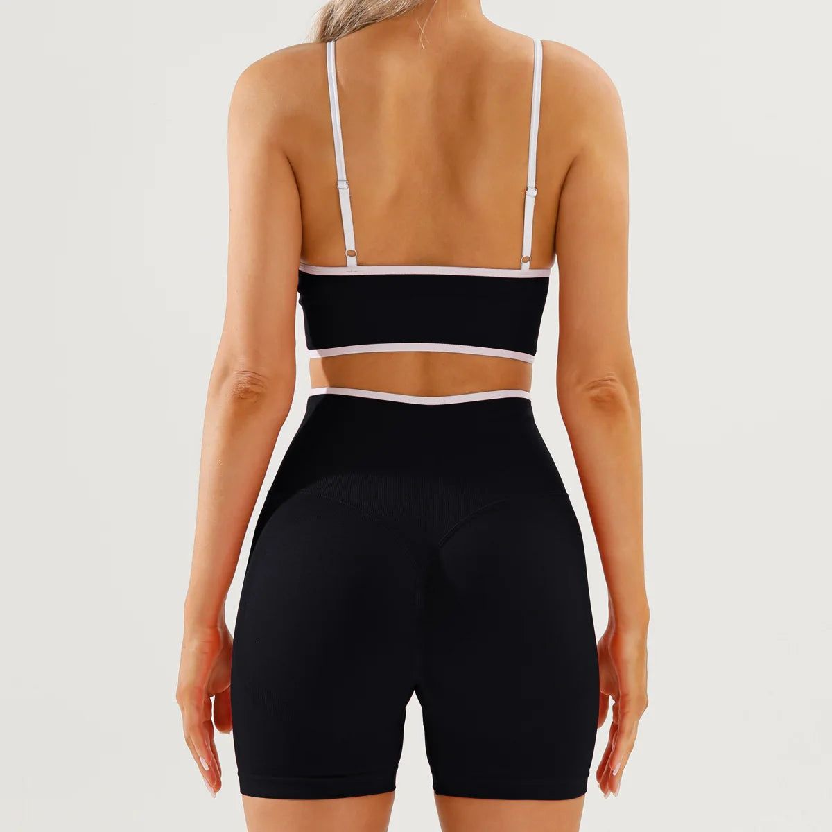 Color blocking sports suit for women, backless tight yoga suit, quick drying, outdoor running, fitness yoga suit