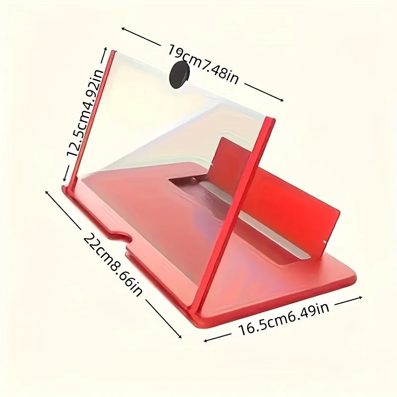3D HD Phone Screen Amplifier Projector, Foldable Stand for Movies Videos Games, Compatible with All 10 Inch Smartphones