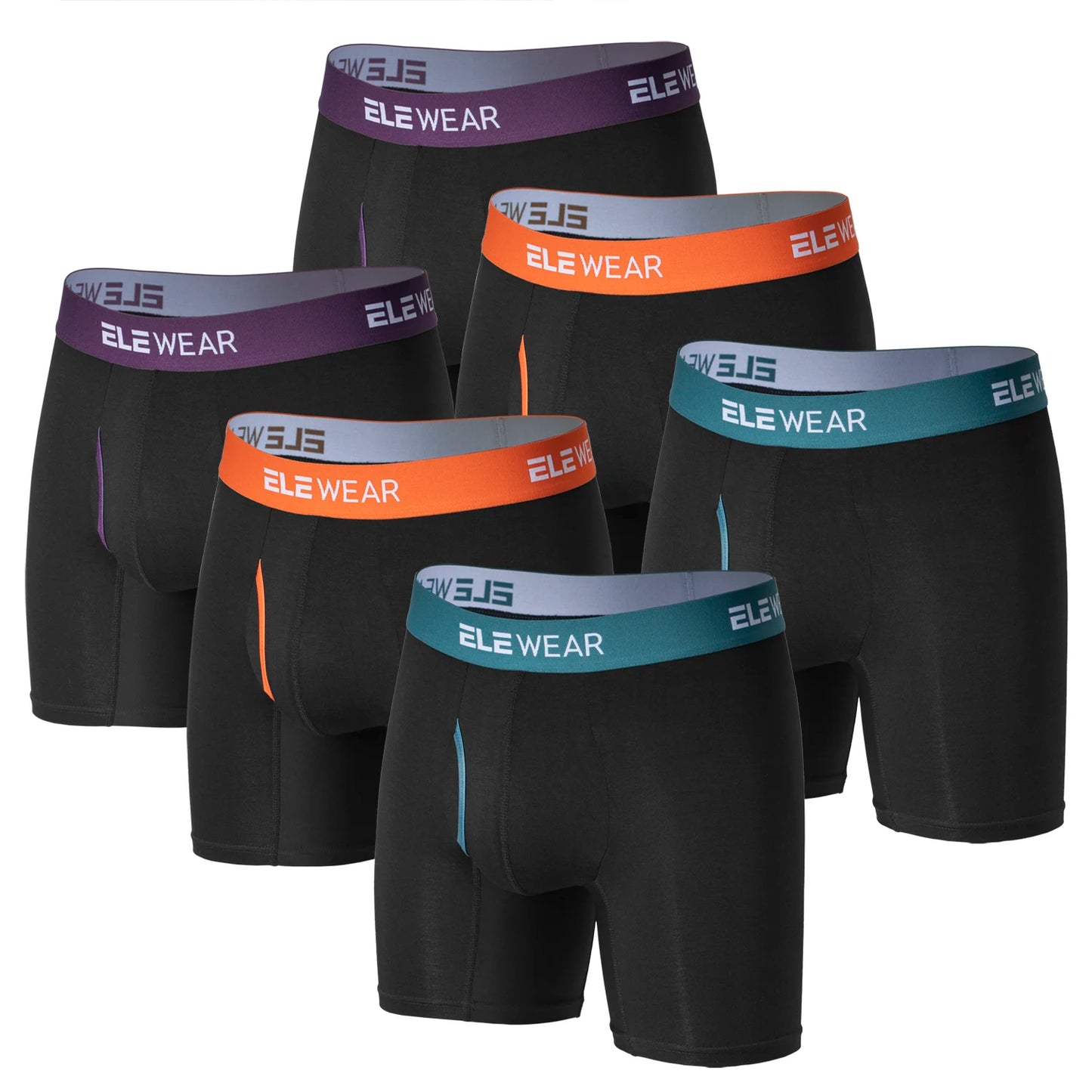6 pcs Bamboo Men Underwear With Opening Breathable Mens Boxershorts Men's Panties Underpants Plus Size Fashion Boxers Brief