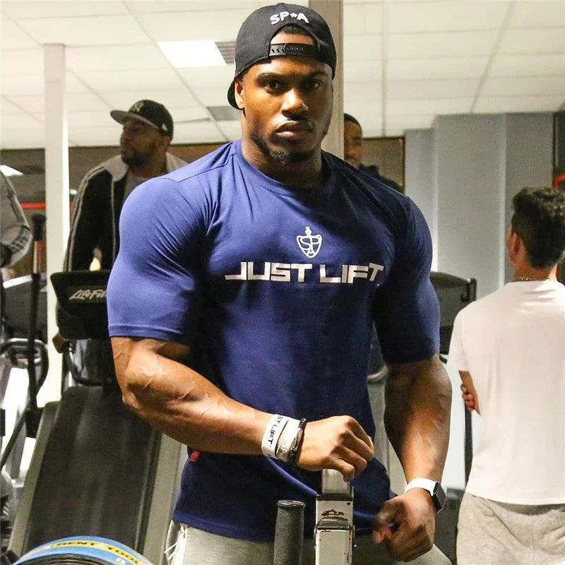 Baumwolle Herren Sport T-Shirt Kurzarm Laufshirt Training Fitness Rundhals Casual Designer Style Hochwertige