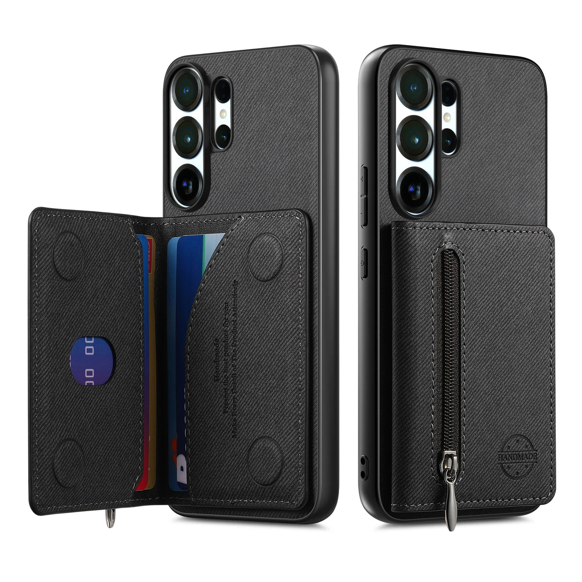 Zipper Cards Wallet Leather Phone Case For Samsung Galaxy S26 S24 S23 S22 Ultra Plus S23 S26 S25FE Purse Card Holder Stand Cover