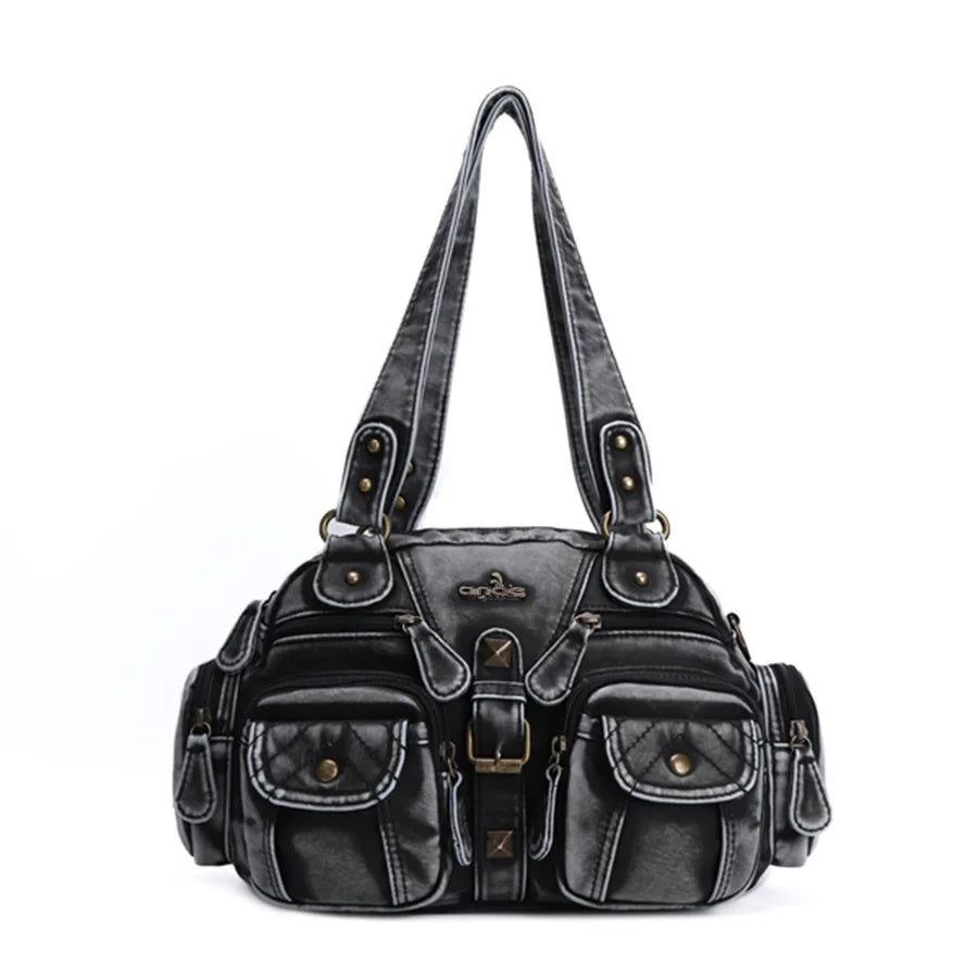 Angel kiss Women Handbags Fashion Satchel PU Shoulder Bag Top-handle Handbag Dumpling Pack Gifts Shoulder Bags Phone Money Pack