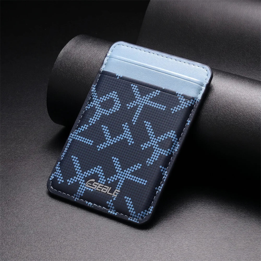 For Magsafe Leather Wallet Letter Texture Cellphone Card Holder For IPhone 18 17 16 15 14 13 Pro Max Plus Magnetic Card Holder