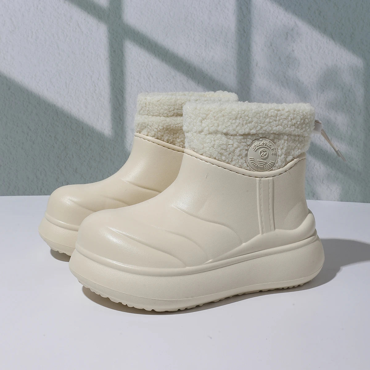 Waterproof Eva Thick Bottom Snow Boots Women 2025 Winter Comfort Platform Ankle Boots Berber Fleece Warm Plush Woman's Booties