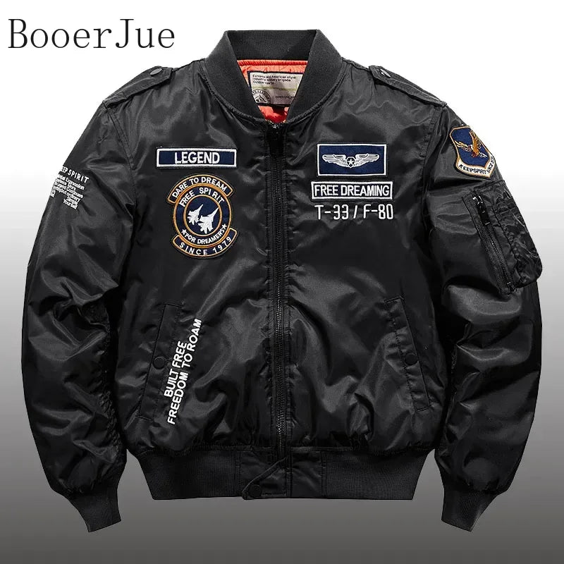 High Quality Military Motorcycle Ma-1 Aviator Pilot Coats Male Baseball Bomber Jackets Winter Hip Hop Thick Warm Jackets Men 6XL