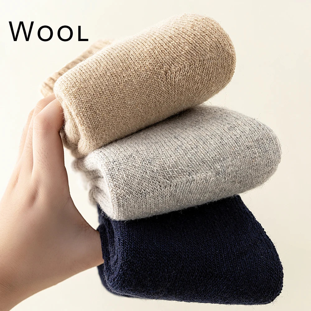 1 Pairs High Quality Men's Wool Socks Winter Thick Warm Snow Boots  Socks Outdoor Cold Resistant Frost Proof Super THick Socks