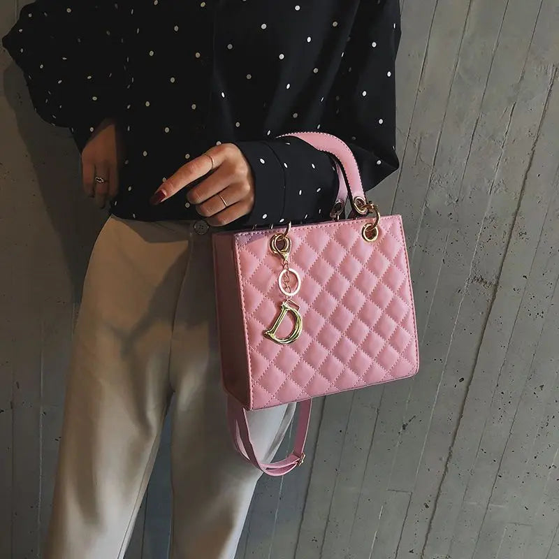 High Quality Leather HandBag Luxury Designer for Women New Trendy Large Capacity Crossbody Bag Female Diana Shoulder Bag