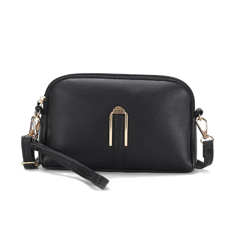 New Genuine Leather Crossbody Bag For Woman Solid Color Clutch Phone Pouch Elegant Shoulder Bag Simple Small Messenger Bag Sac