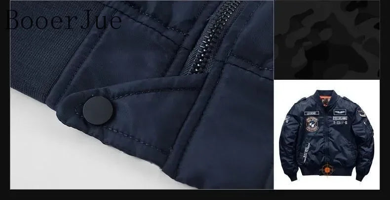 High Quality Military Motorcycle Ma-1 Aviator Pilot Coats Male Baseball Bomber Jackets Winter Hip Hop Thick Warm Jackets Men 6XL