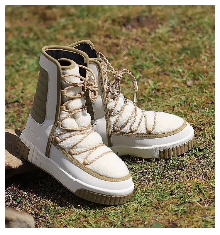 XIANG GUAN Outdoor Kältebeständige WanderschuheTurnschuhe Winter Damen Schneestiefel wasserdichte Bergschuhe Camping Casual Sneakers