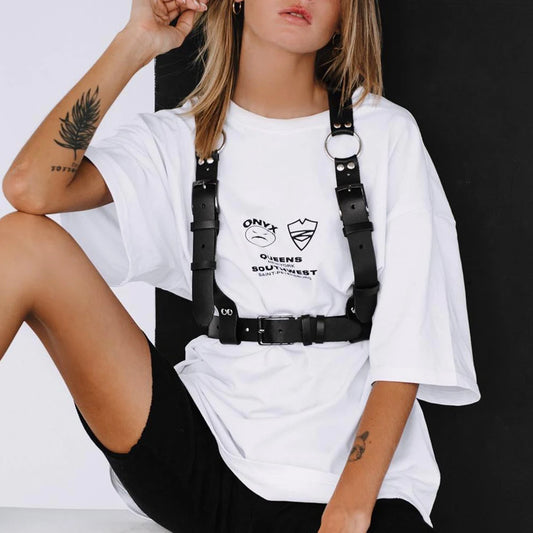Harness PU Leather Adjustable Punk Suspender Body Harness Decor For Halloween Club Gothic Theme Party Styling