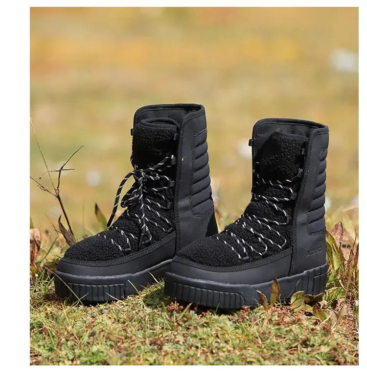 XIANG GUAN Outdoor Kältebeständige WanderschuheTurnschuhe Winter Damen Schneestiefel wasserdichte Bergschuhe Camping Casual Sneakers