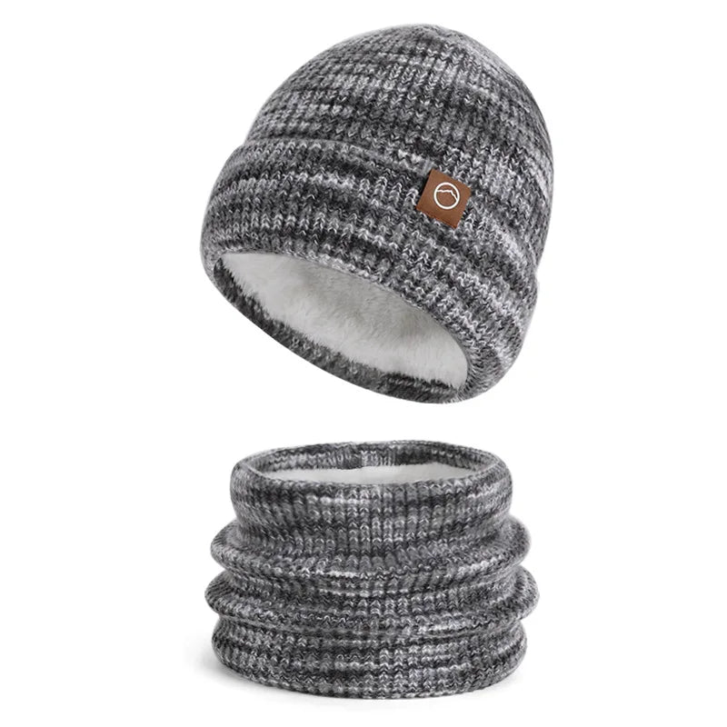 Women's Knitted Hat Beanie Cap Winter Coldproof Hat Scarf Gloves Sets Outdoor Warm Windproof Hat Fit Skiing Cycling Sets