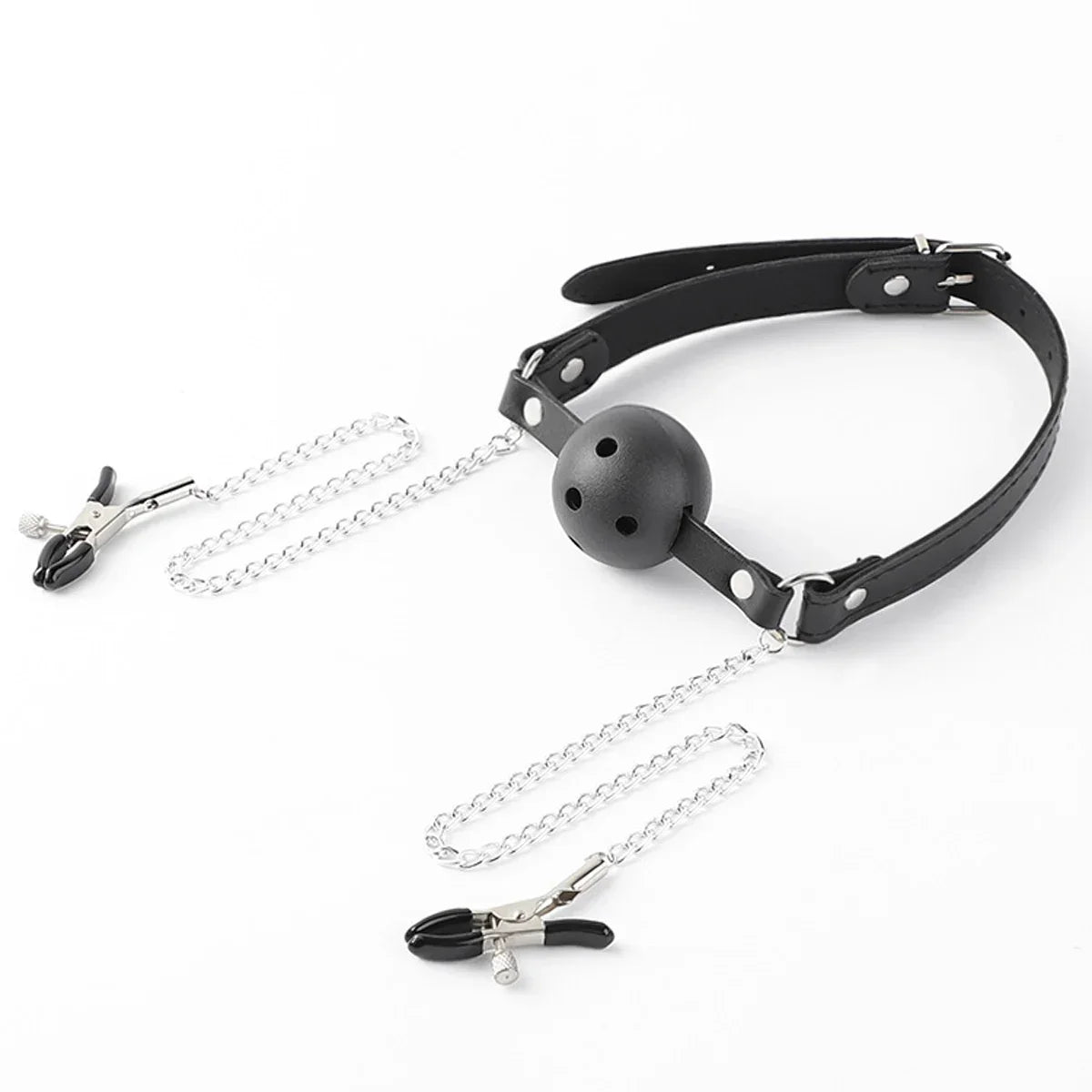 Neck to Wrist Restraints Kit with Nipple Clamps Gag S*x Toys for Women Adjustable Back Handcuffs Collar Bondage SM Sex Game Toys