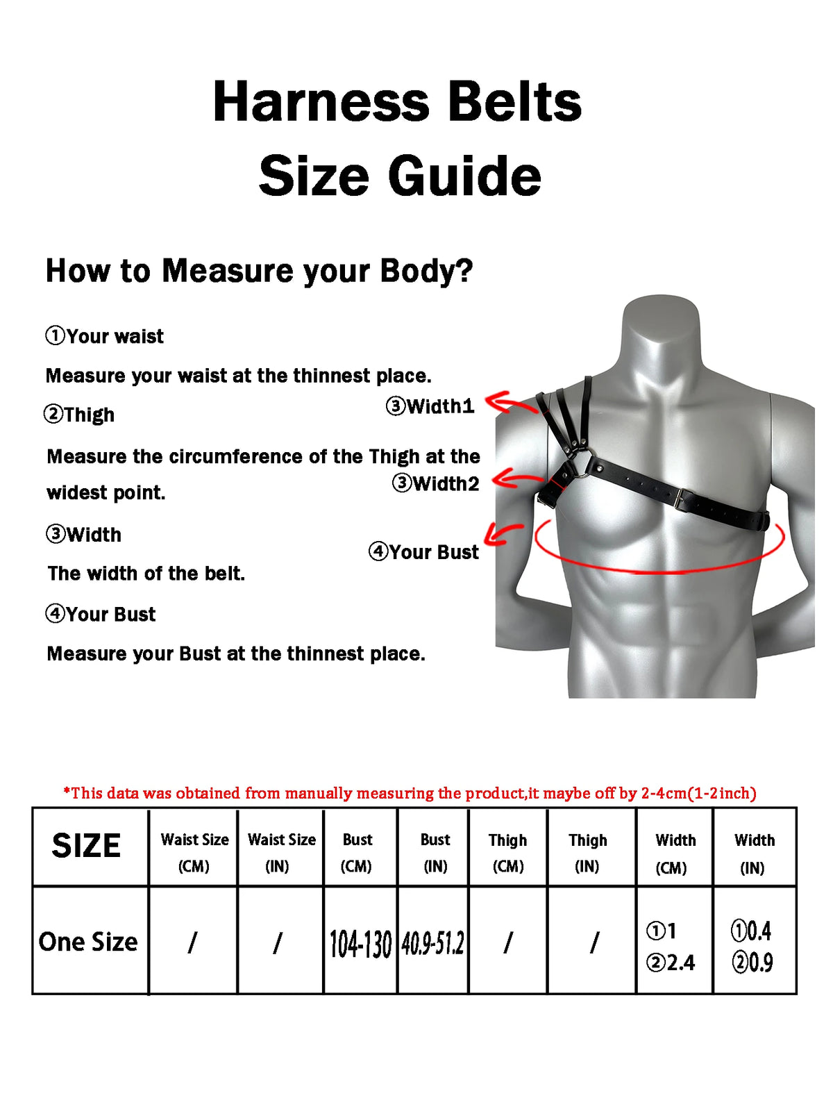 Mens Belt PU Leather Harness Adjustable Chest Body Belt Punk Gothic Sexy Alternative Fashion Male for Party Daily Wear Hot Sale