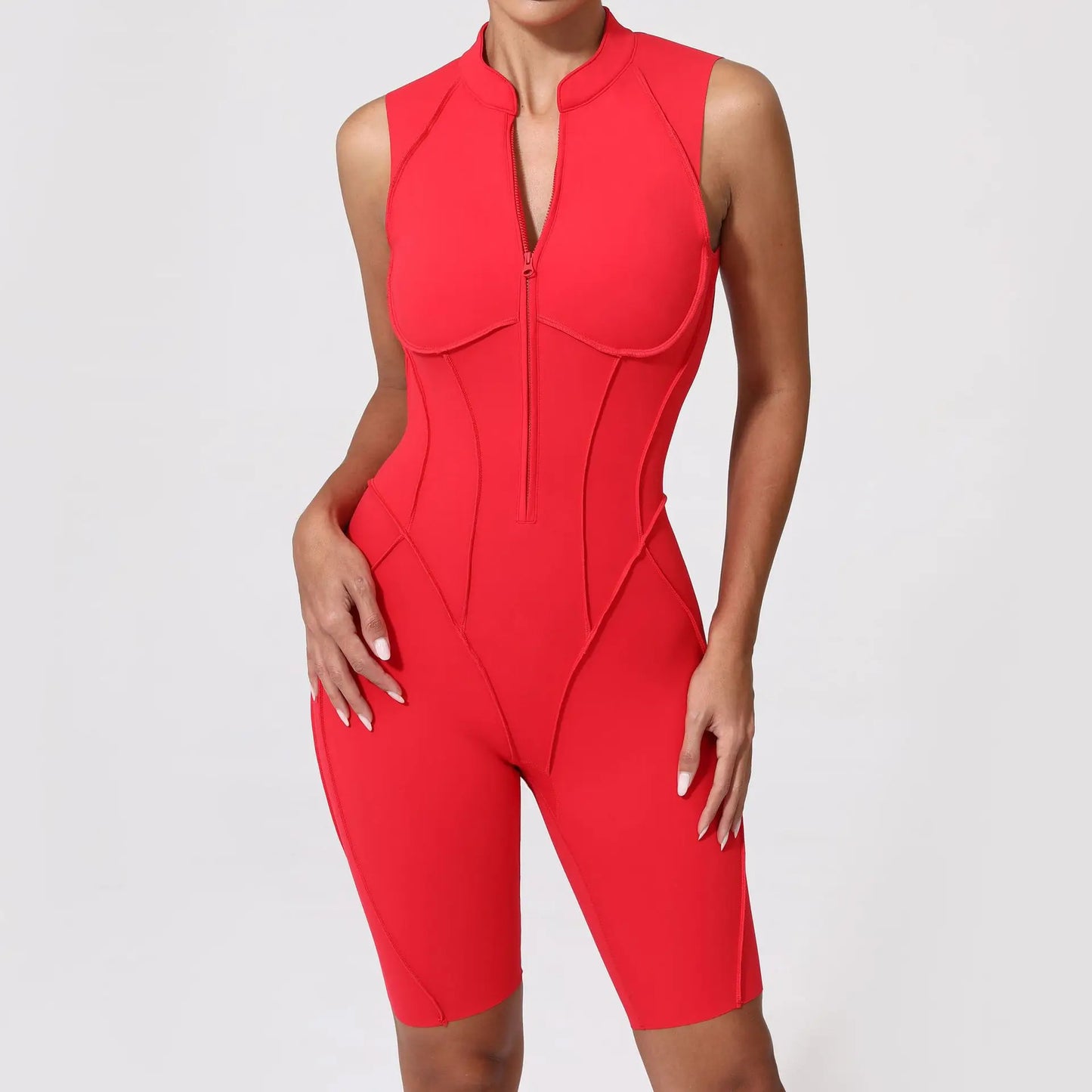 Women's Tracksuit Gym Workout Sports Clothes Outfit Zipper Jumpsuit Yoga Fitness Overalls Set Open Back Bodysuits Suit for Women