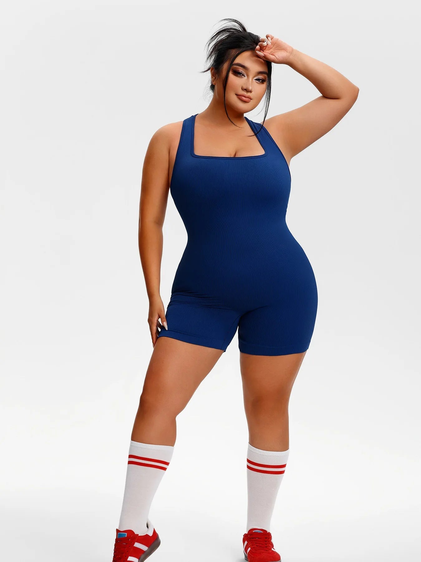 New plus size women's sports jumpsuit yoga suit suspender beautiful back fitness quick-drying high-end buttocks shapewear