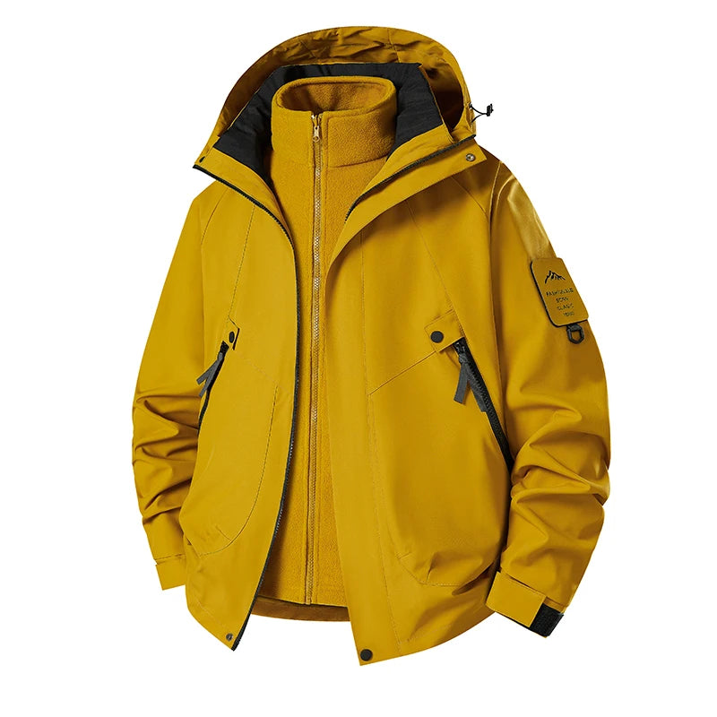 Unisex 3 In 1 Sports Jacket Autumn Winter Plush Warm Inner Lining Coat Men/Women Outdoor Breathable Comfortable Casual Outerwear