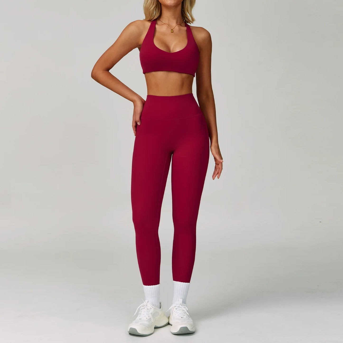 Yoga Sets Women Tracksuit Fitness Suit Sportswear Workout Long Sleeved Sports Bra High Waist Leggings Gym Clothing Sports Suits