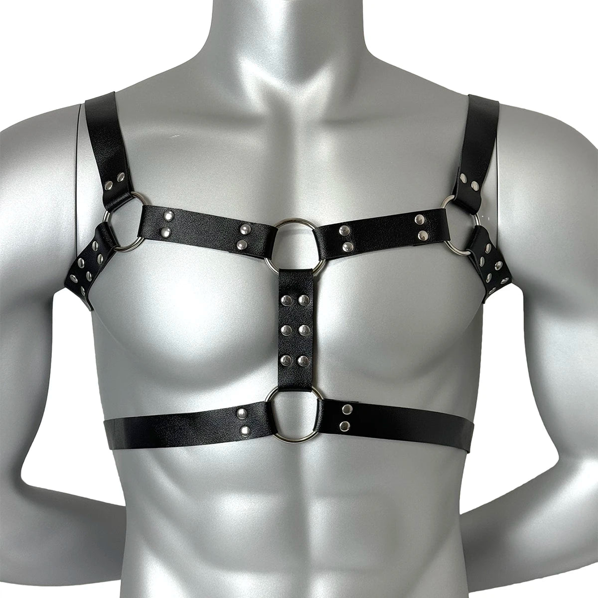 Fashion Men Leather Chest Harness Lingerie Adjustable Leather Body Bondage Strap Punk Club Costume Clothing Accessories
