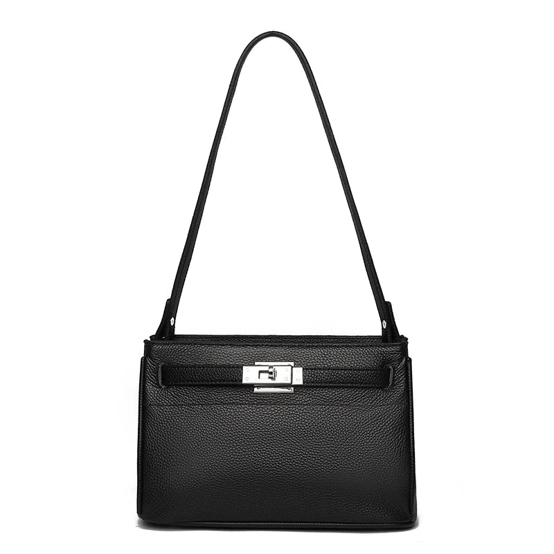 Women Cowhide Genuine Leather Crossbody Bag Lady Fashion Retro Underarm Bags Female Luxury Designer Shoulder Handbag for Ladies