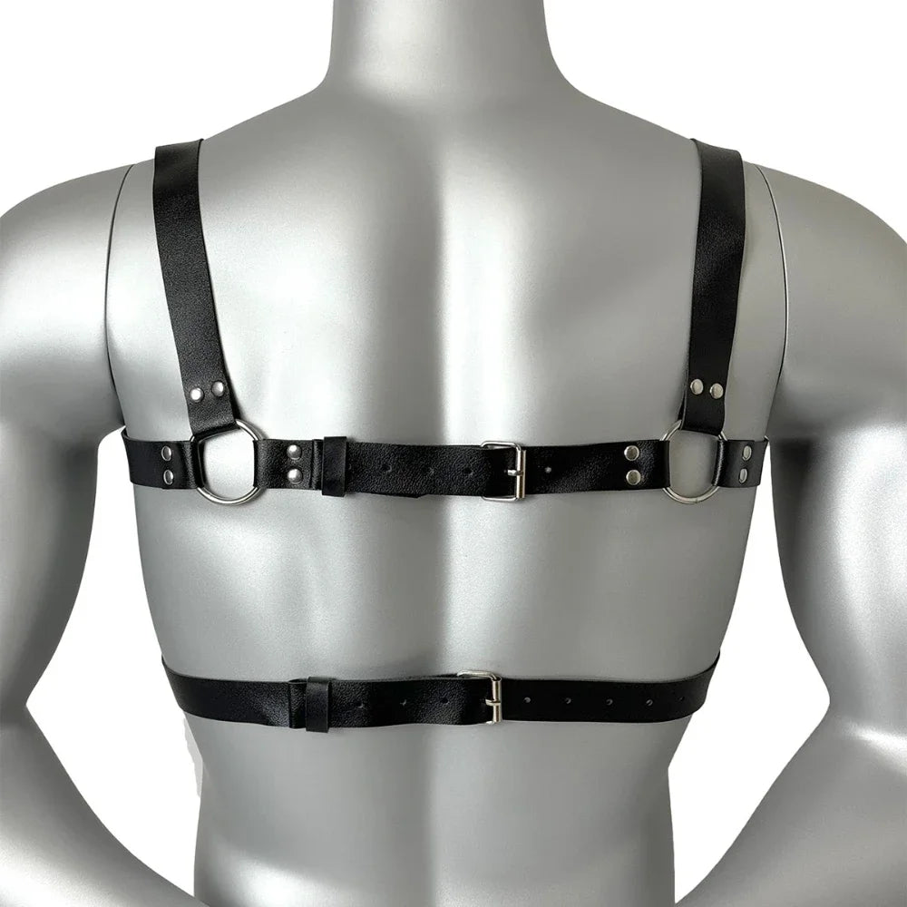 Men PU Leather Chest Harness Fashion Retro Body Belt Chest Accessories Straps Punk Rave Exotic Clothing Decorative Belt