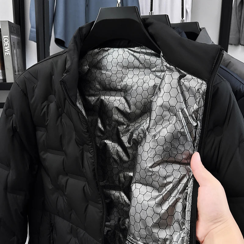 Men's New Thicken down Coat Zipper Winter Keep Warm White Duck down Fill Jacket Fashion Leisure High Quality Men's Clothing Tops