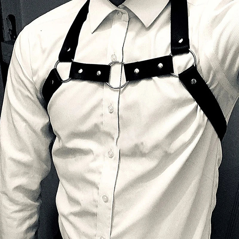 Fun Sexual Chest Leather Harness Belts Hipster Men's Strap Chest Strap Men's Strap Leather Harness Clothing Accessories