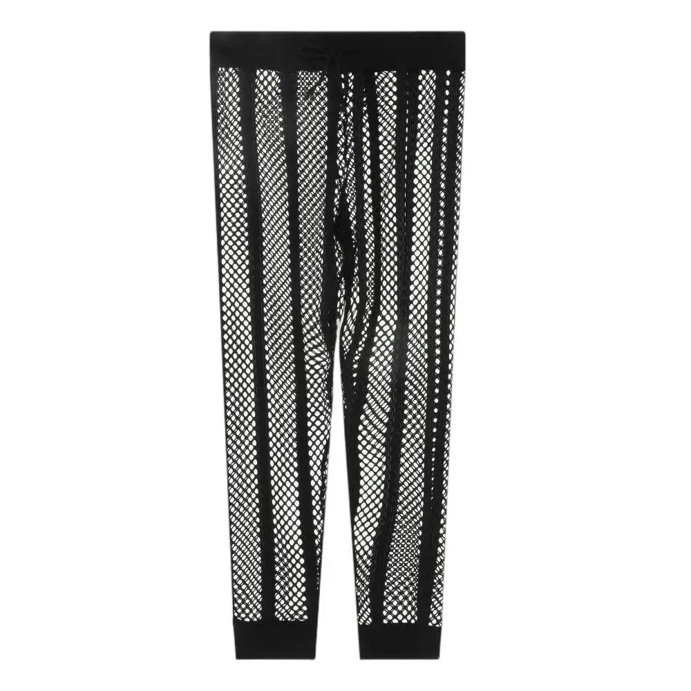 Mens Underwear Sexy Pajamas Trousers Men's Leggings Transparent Large Mesh Men Long Johns