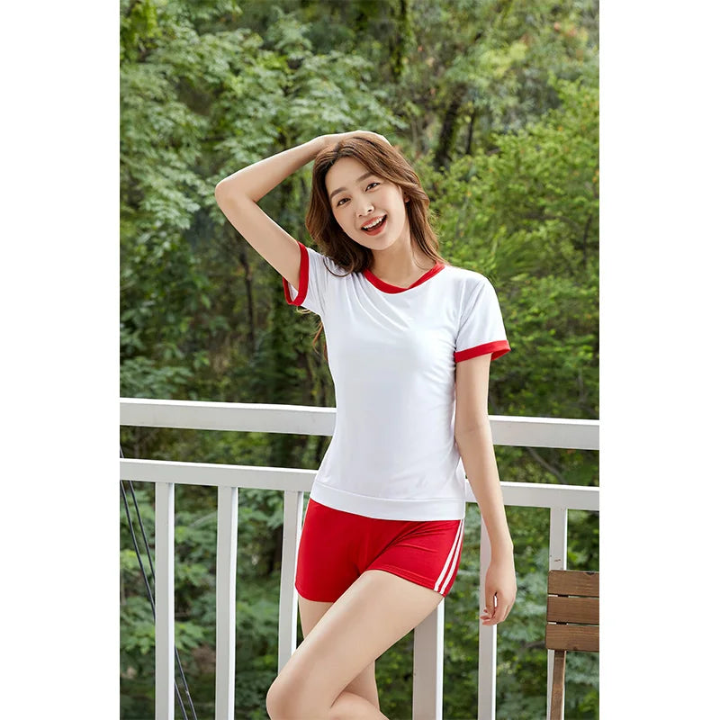 2026 New Student Gymnastics Clothing Sportswear Casual Home Sports Suit Shorts Women's Fitness Suit Morning Running Clothing Hot